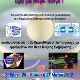 ΠΡΟΚΗΡΥΞΗ 2ου ΠΡΩΤΑΘΛΗΜΑΤΟΣ ΕΠΙΤΡΑΠΕΖΙΑΣ ΑΝΤΙΣΦΑΙΡΙΣΗΣ ΤΥΠΟΥ